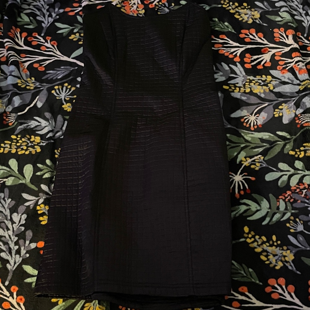 Elegant Black Textured Midi Dress
